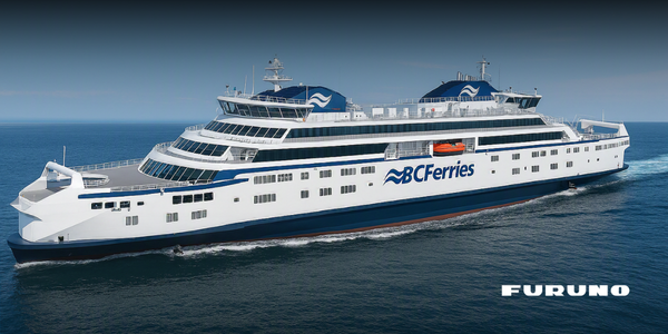Render dei traghetti BC Ferries con plancia integrata e sistemi Furuno di navigazione e comunicazione